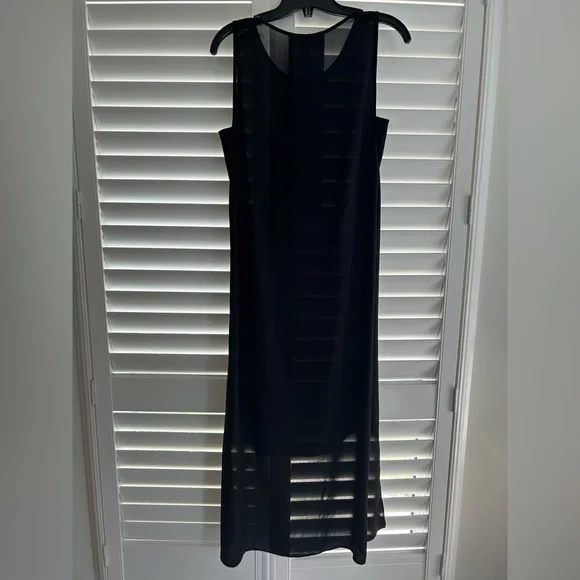 Oak + Fort Sheer Black High Low Sleeveless Dress - Size Small - Picture 7 of 8